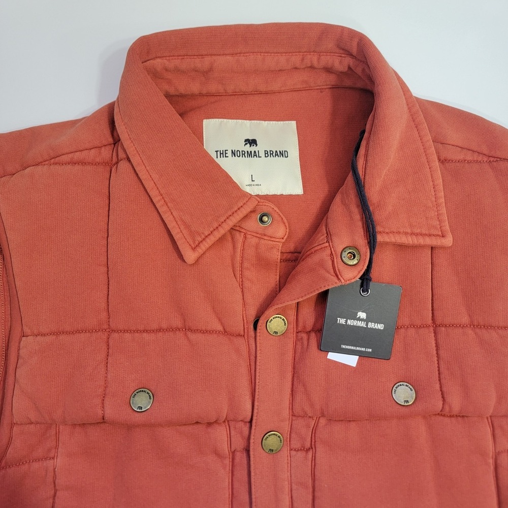 NWT The Normal Brand Jackie Premium Fleece Lodge Quilted Vest Fire Mens‎ Large
